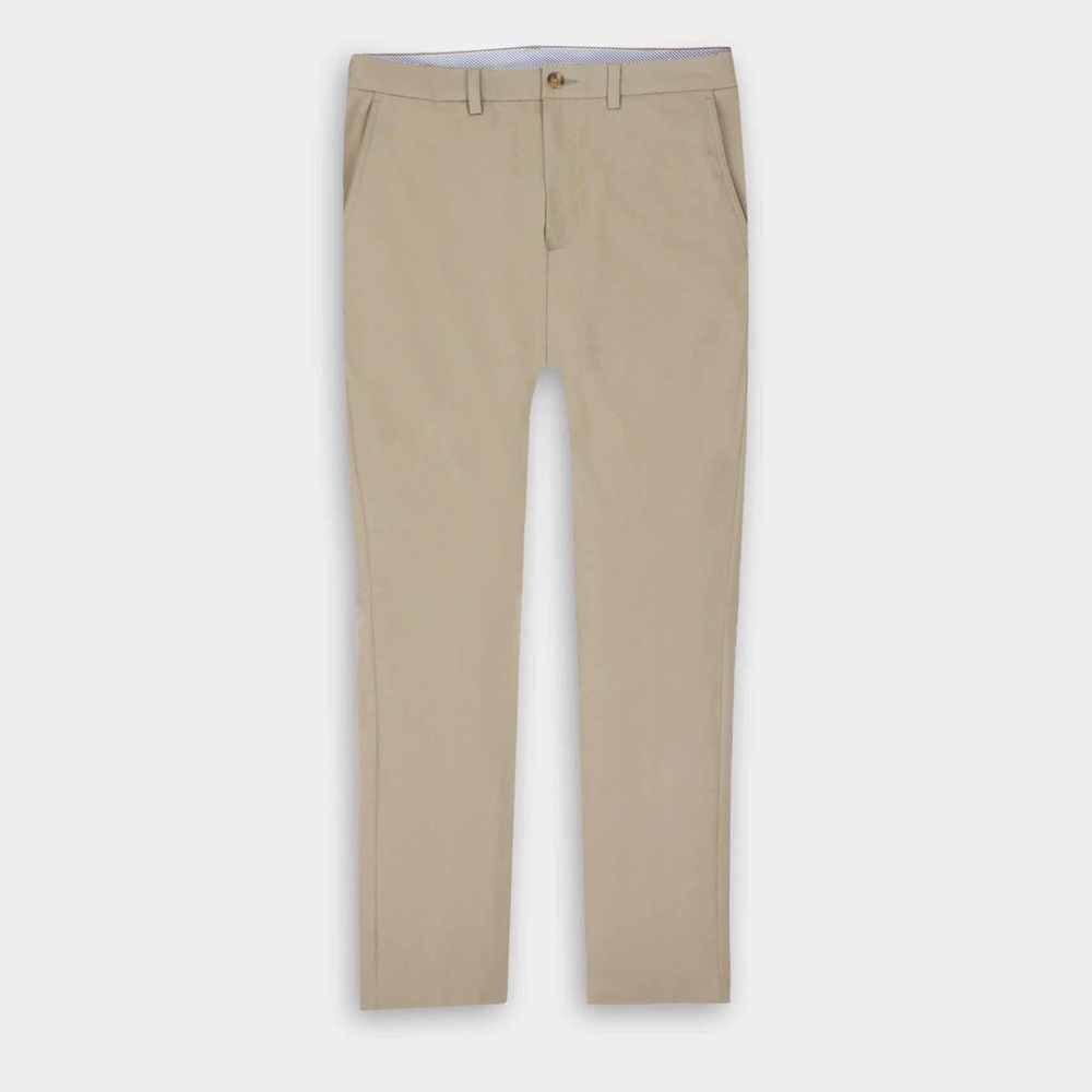 Donald Ross Men’s Flat Front Performance Pants - khaki W32/L30
